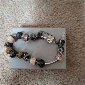 NWOT Silver Charm/ Beaded Bracelet